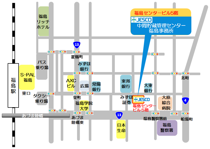 中間貯蔵管理センター福島事務所地図